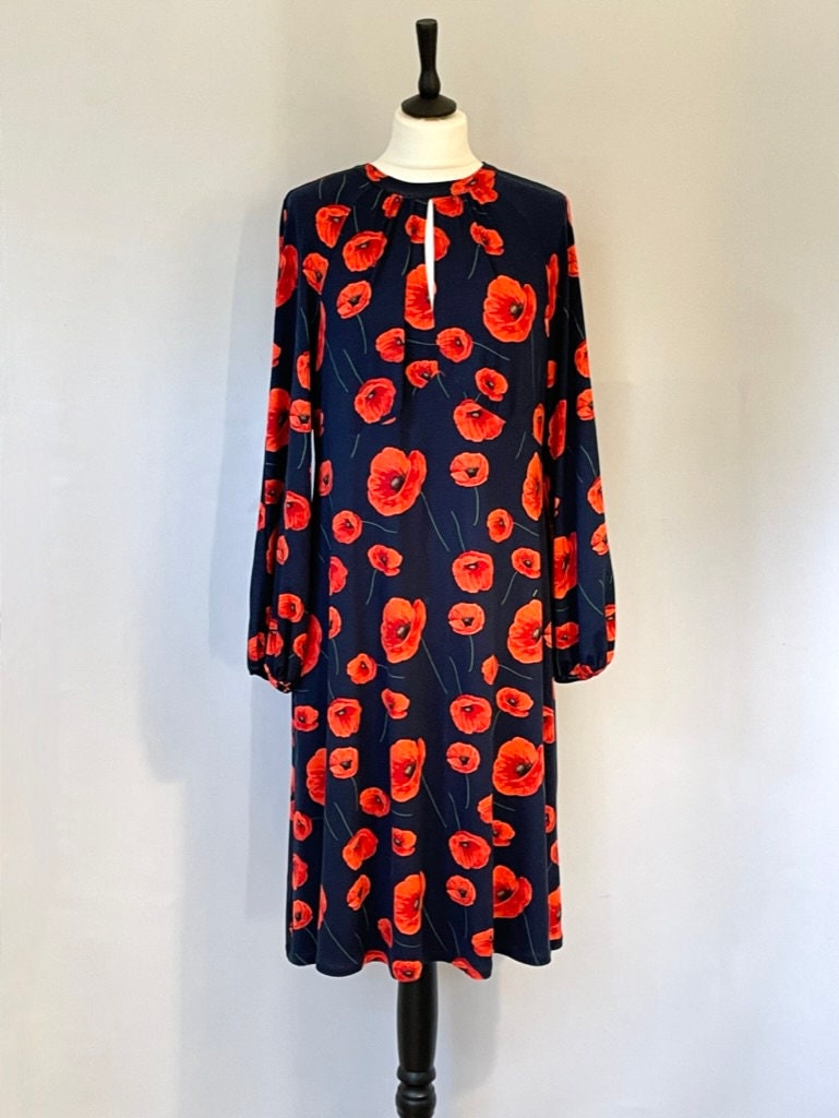 open lace back dress Navy Floral Embroidered Midi Dress - All Dresses main image 0