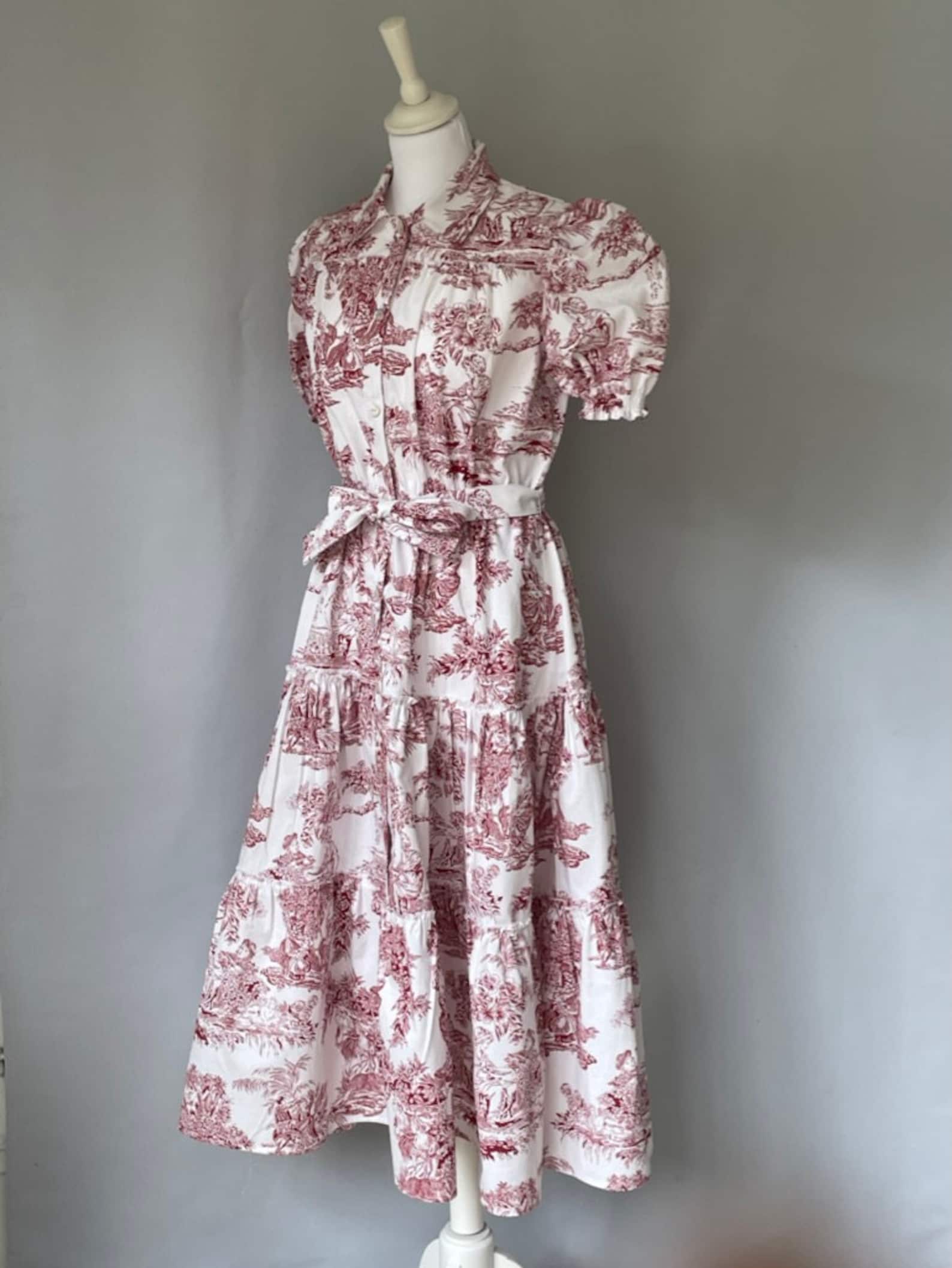 Toile De Jouy Dress Etsy