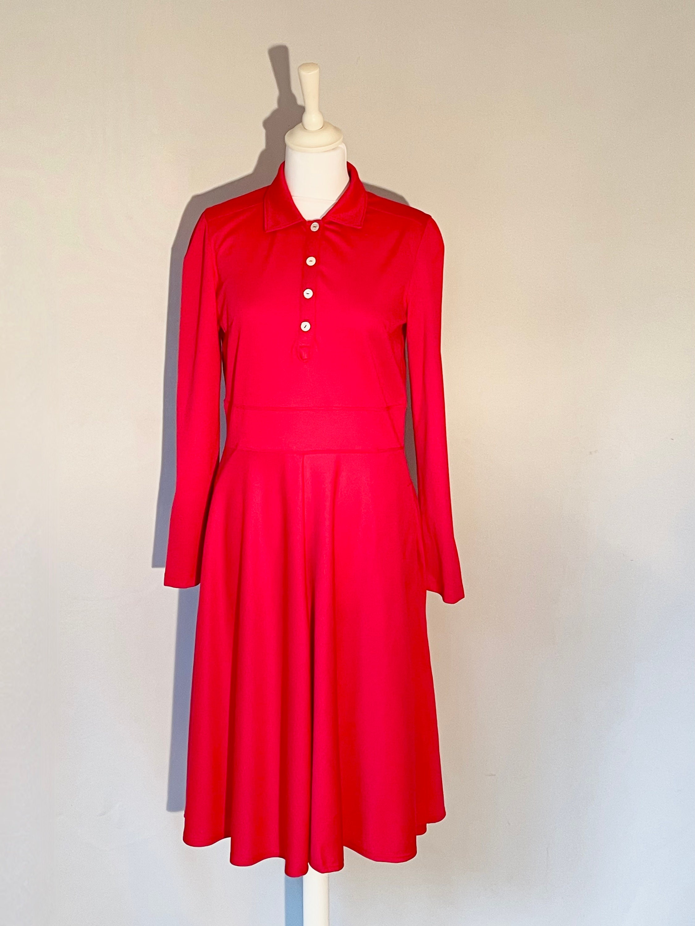 Red Knit Polo Dress - Etsy Canada