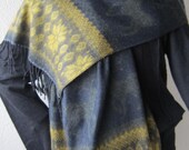 Dark Gray Oil green Printed Deer and Stars Scarf, Women And Man Scarves, Pashmina Scarf Shawl, Winter Scarf, Winter fashion Christmas gift