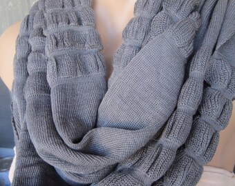 Grey knit men scarf, men fashion, men accessories