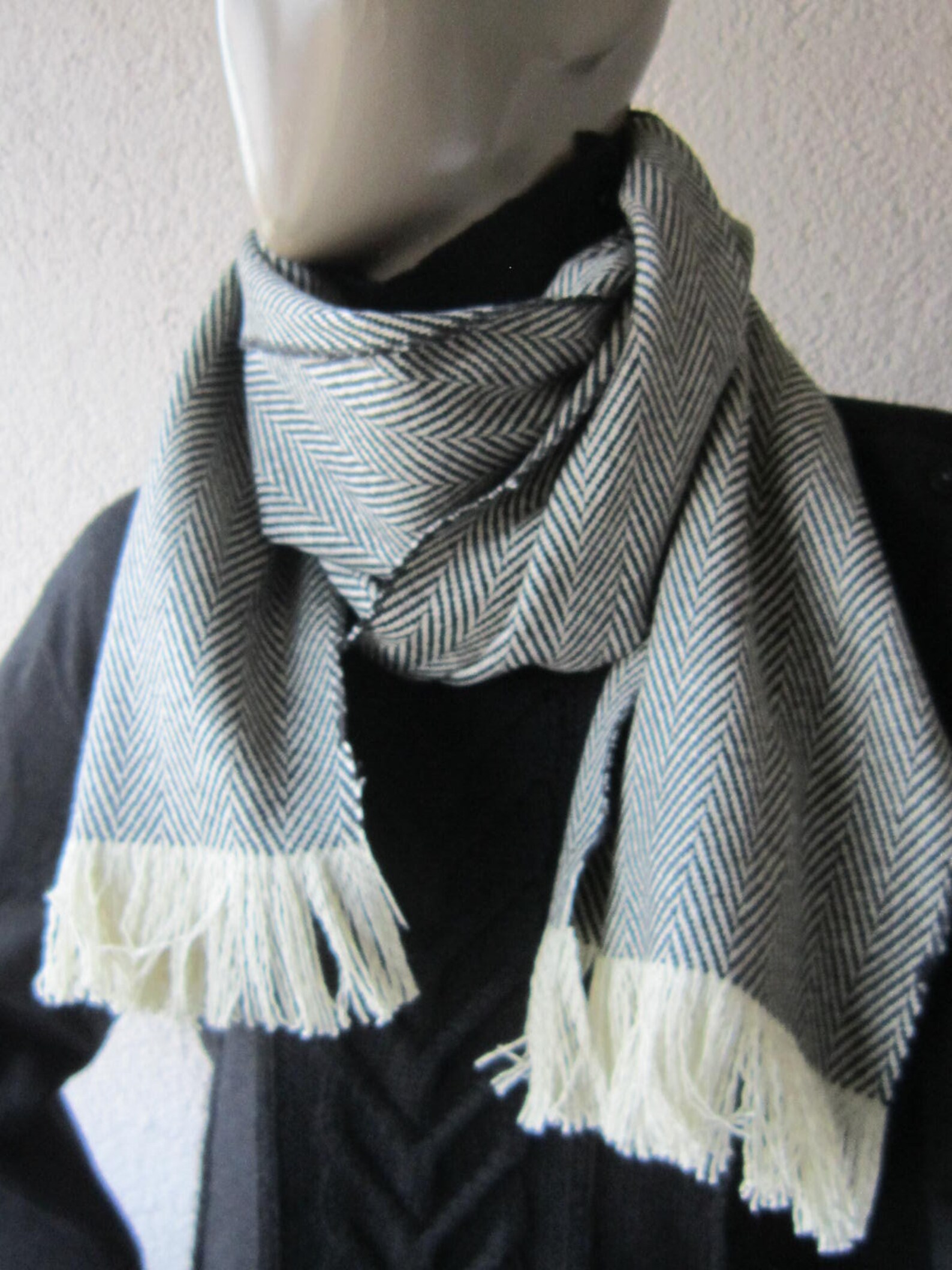 Herringbone Scarf Mens Scarf Grey Herringbone Infinity scarf Etsy