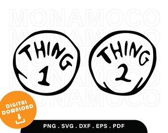 thing 1 thing 2 svg etsy
