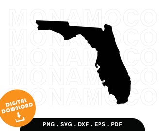 Florida Map Svg Png | Etsy