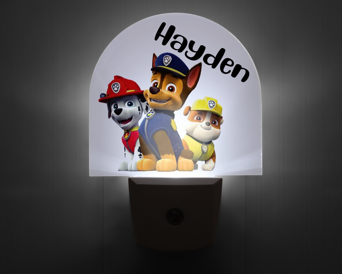 Personalized Paw Patrol Night Light Etsy