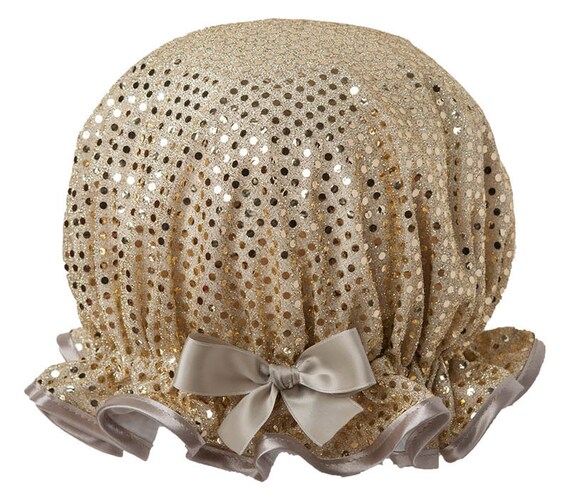 Sparkle Gold Luxury Shower Cap | Etsy 