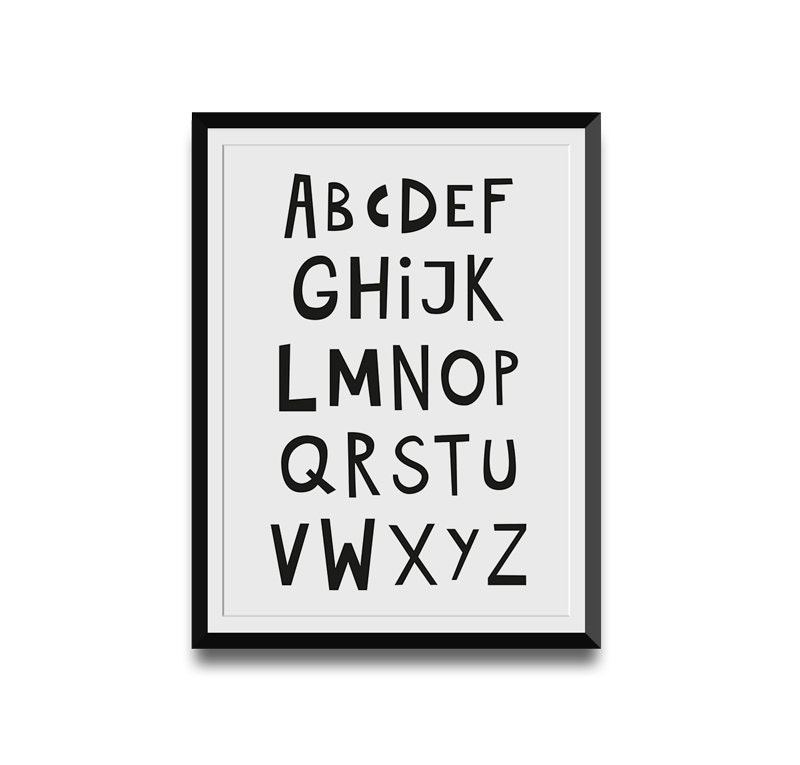 nursery alphabet abc printable letters digital art kids etsy