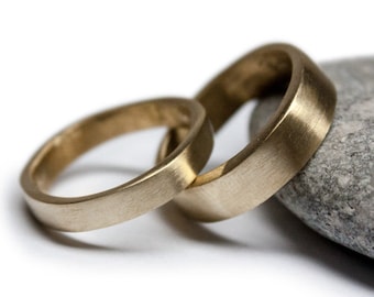 Alianza de boda de latón liso, anillo de compromiso, anillo de compromiso único, alianza de boda minimalista, regalos de boda para parejas