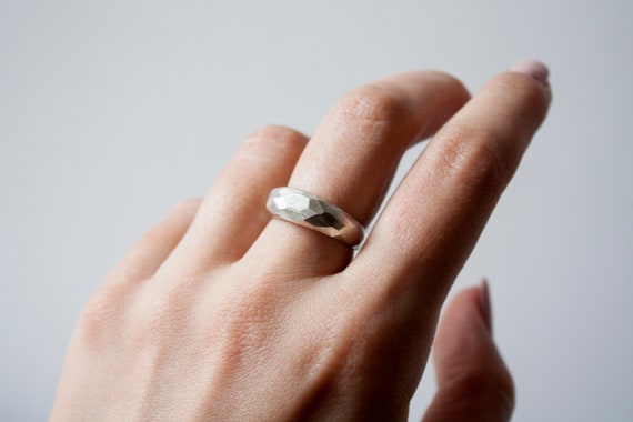 Nut Ring Savvy Jewellery Handcrafted Brass Subtle Faceted Ring Industrial Ring Minimal Jewerly