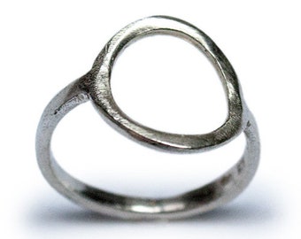 925 Sterling Silber Halo Ring, Kreis Ring, Schlichtes Kreis Band, Minimal, Handarbeit, Geschenke für Sie