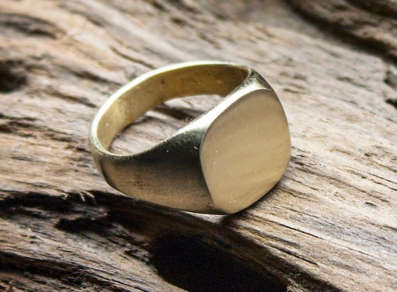 Mens brass signet ring deals