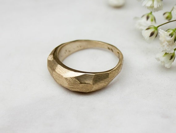 Nut Ring Savvy Jewellery Handcrafted Brass Subtle Faceted Ring Industrial Ring Minimal Jewerly