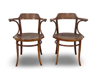 Pair of Thonet Style Arm Chairs