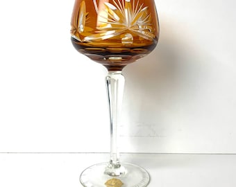 Vintage Mid-Century German Crystal Wine Hock Glass