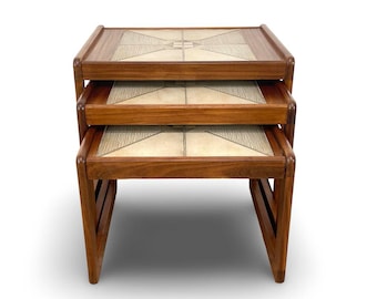 Danish Mid Century Tiled Nest of Tables – Gangsø Møbler 1960s Furniture