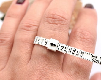 Adjustable Ring Sizer - Reusable Accurate White Ring Size Gauge