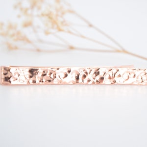 Hammered Copper Tie Bar: Rustic Handmade Tie Clip - Pure Copper Tie Bar For Him
