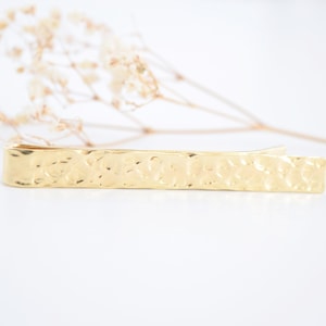 Brass Tie Tack With Hammered Texture