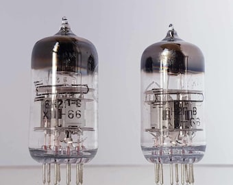 2 x STRONG 6N2P-V 6Н2П-В Voskhod Rocket 1966y Triple Mica Matched Pair Double Triode Hi-Fi Audiophile Audio Tube  ~ 12AX7 ECC83 Black New