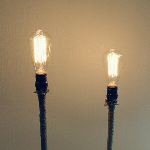Edison Bulb Table Desk Floor Lamp Steampunk Lighting Levitating Magic Hemp Rope Handmade Art Dinner Lovely Charming Living Room Office Gift