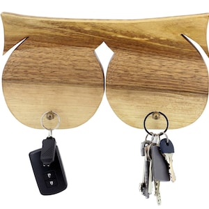 Nussbaum Holz Wand Schlüsselanhänger Schlüsselanhänger Hut Aufhänger Display Rack Eco Handtuch Messing Haken Organizer abstrakte natürliche zeitgenössische Bio-Dekor