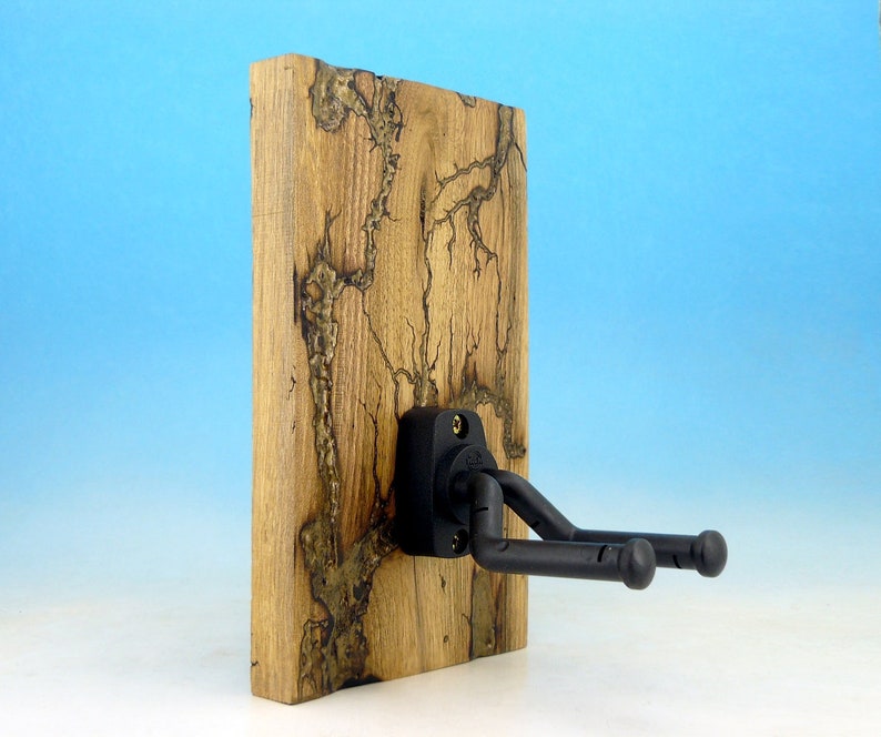 TWO SIDED Lichtenberg Figures Lightning Fractal Burned Cherry Wall Mount Guitar Banjo Hanger Holder Stand Board Natural Hook Art Decor Bass
