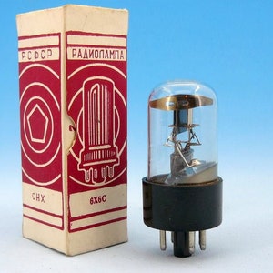 6H6S / 6Х6С Vacuum HF Double Diode Detector Soviet Russian TUBE Lamp Military Steampunk Decoration Art 6H6GT