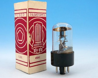 6H6S / 6Х6С Vacuum HF Double Diode Detector Soviet Russian TUBE Lamp Military Steampunk Decoration Art 6H6GT