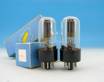 2x  6N8S / 6Н8C  1980 Matched  Pair Box Strong Double Triode Audio Frequency Audiophile Military Steampunk Tube Pair 6SN7GT