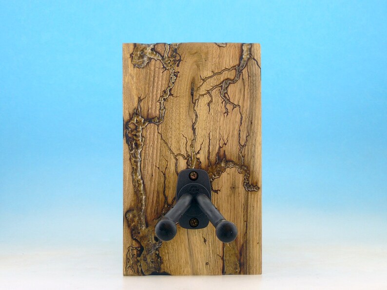 TWO SIDED Lichtenberg Figures Lightning Fractal Burned Cherry Wall Mount Guitar Banjo Hanger Holder Stand Board Natural Hook Art Decor Bass