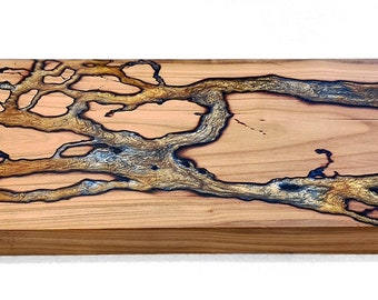 Lichtenberg Figures Wood Art: Fractal Burning Pine Wall Decor - Etsy