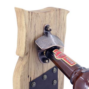 Wall Mounted Genuine Leather Walnut Wood Handcrafted Beer Bottle Cap Opener Magnet Board Bar Kitchen Man Cave Decor Drinking Accessory