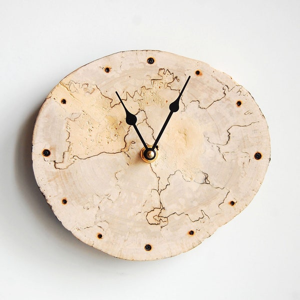 Driftwood Clock 8", Rustic Wood Slice Clock, Wooden Wall Clock, Rustic Clock, Natural Design Interior Decoration, Coastal Decor