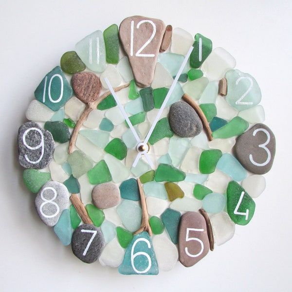 Sea Glass Clock Etsy