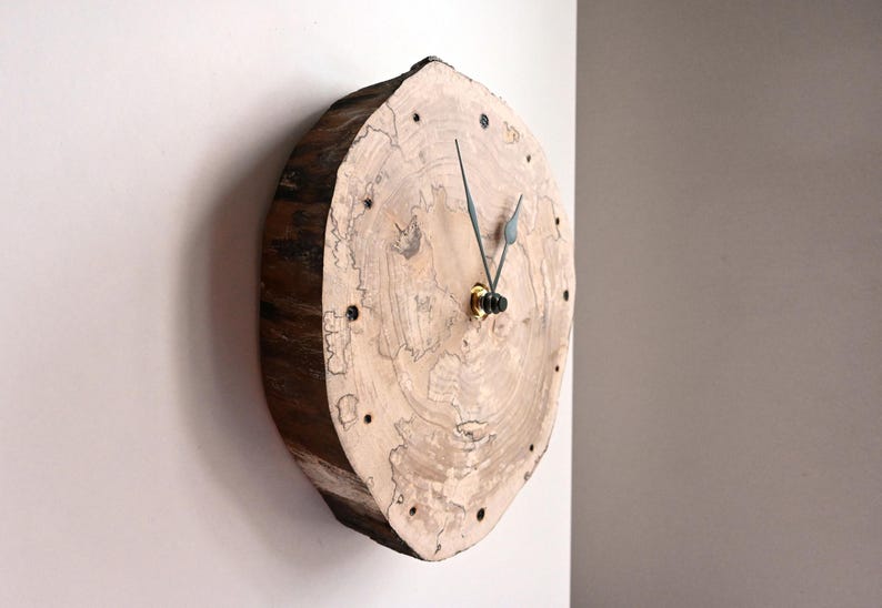 Driftwood Clock 8", Rustic Wood Slice Clock, Wooden Wall Clock, Rustic ...