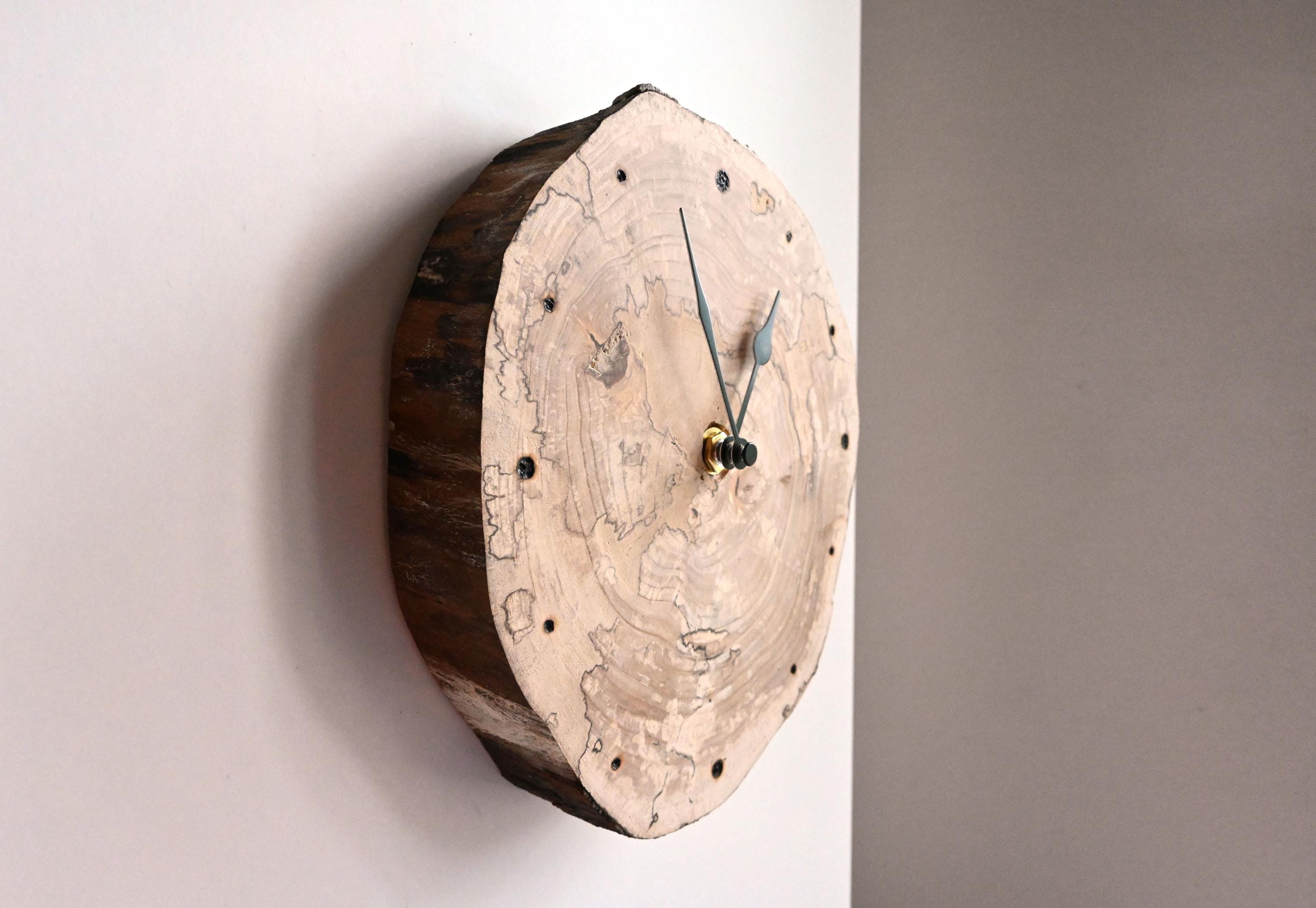 Driftwood Clock 8", Rustic Wood Slice Clock, Wooden Wall Clock, Rustic ...