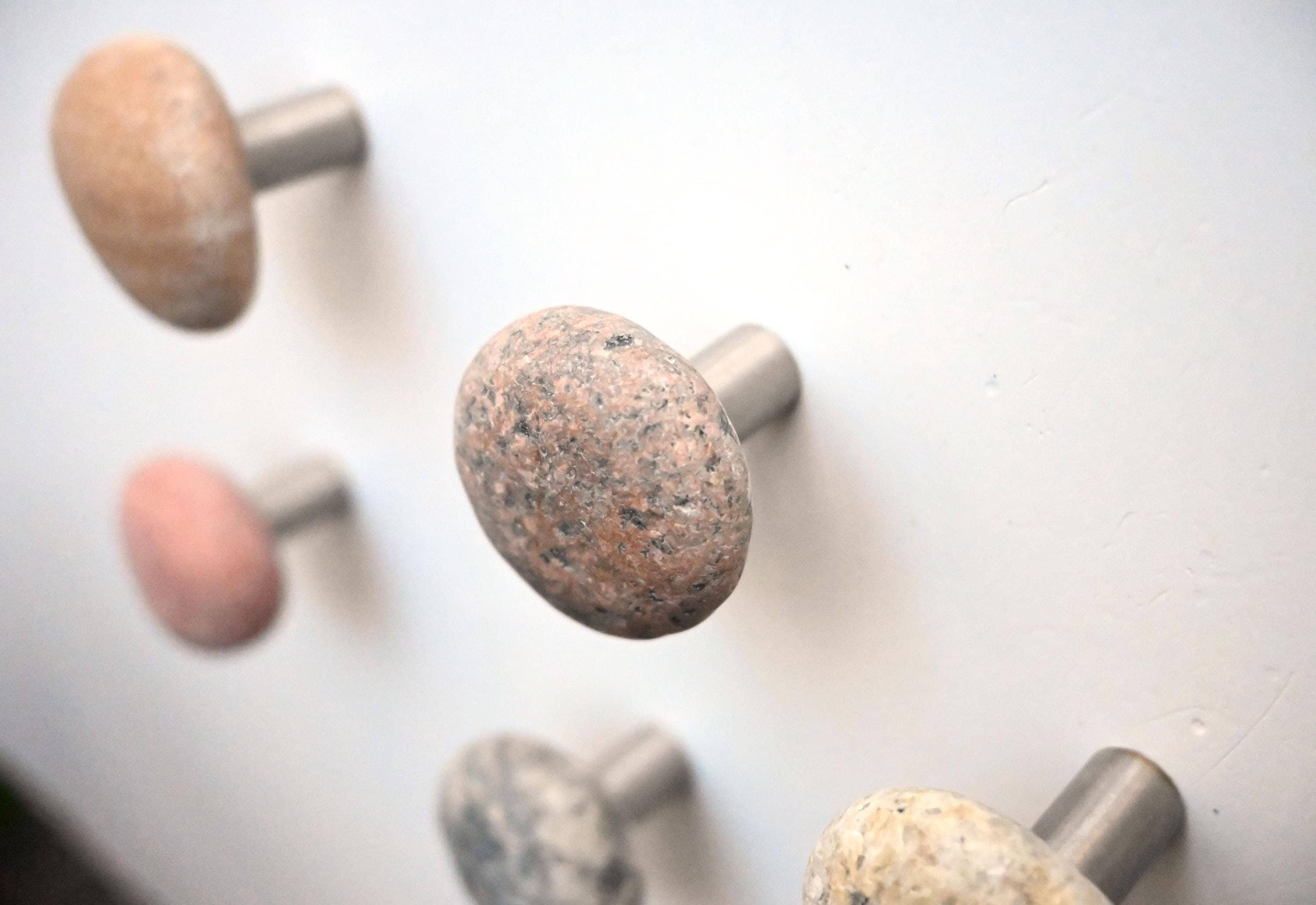 Stainless Steel Stone Wall Hooks, Bathroom Wall Hooks, Beach Pebble ...