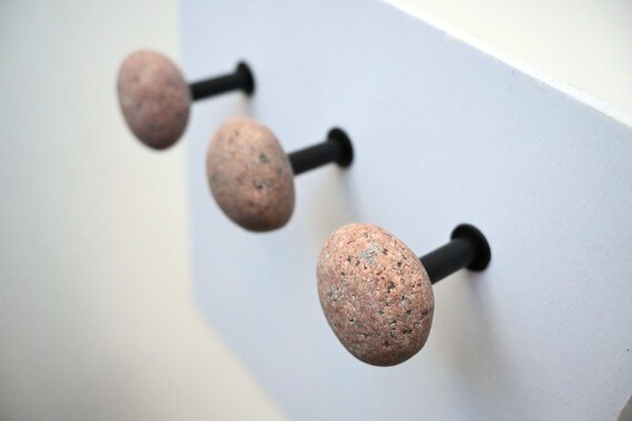 3 Stone Wall Hooks Black Bathroom Wall Hooks Gray Pebble Wall Hooks Coastal Decor Fun Wall Hooks Stone Towel Hangers Beach House Style Etsy UK