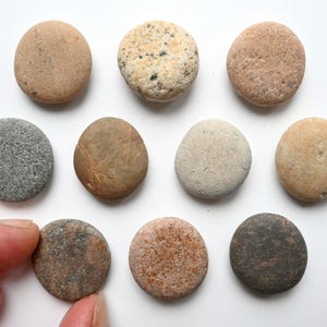 10 Pebble Magnets, Stone Note Magnets, Creative Memo Magnets, Natural Beach Pebble Art Fridge Note Magnet Set, Coastal Memo Board Organising