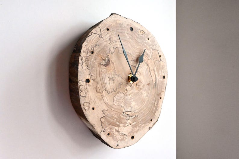 Driftwood Clock 8", Rustic Wood Slice Clock, Wooden Wall Clock, Rustic ...