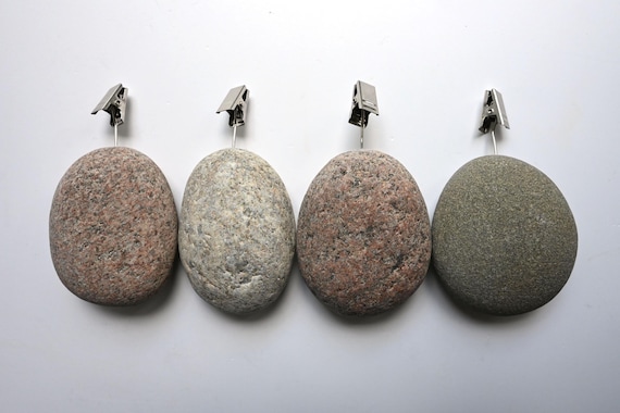 Stone Tablecloth Weights, Coastal Tablecloth Clips, Colorful Beach Pebble Curtain Weights, Pebble Art Curtain Clips, Sea Stone Weights