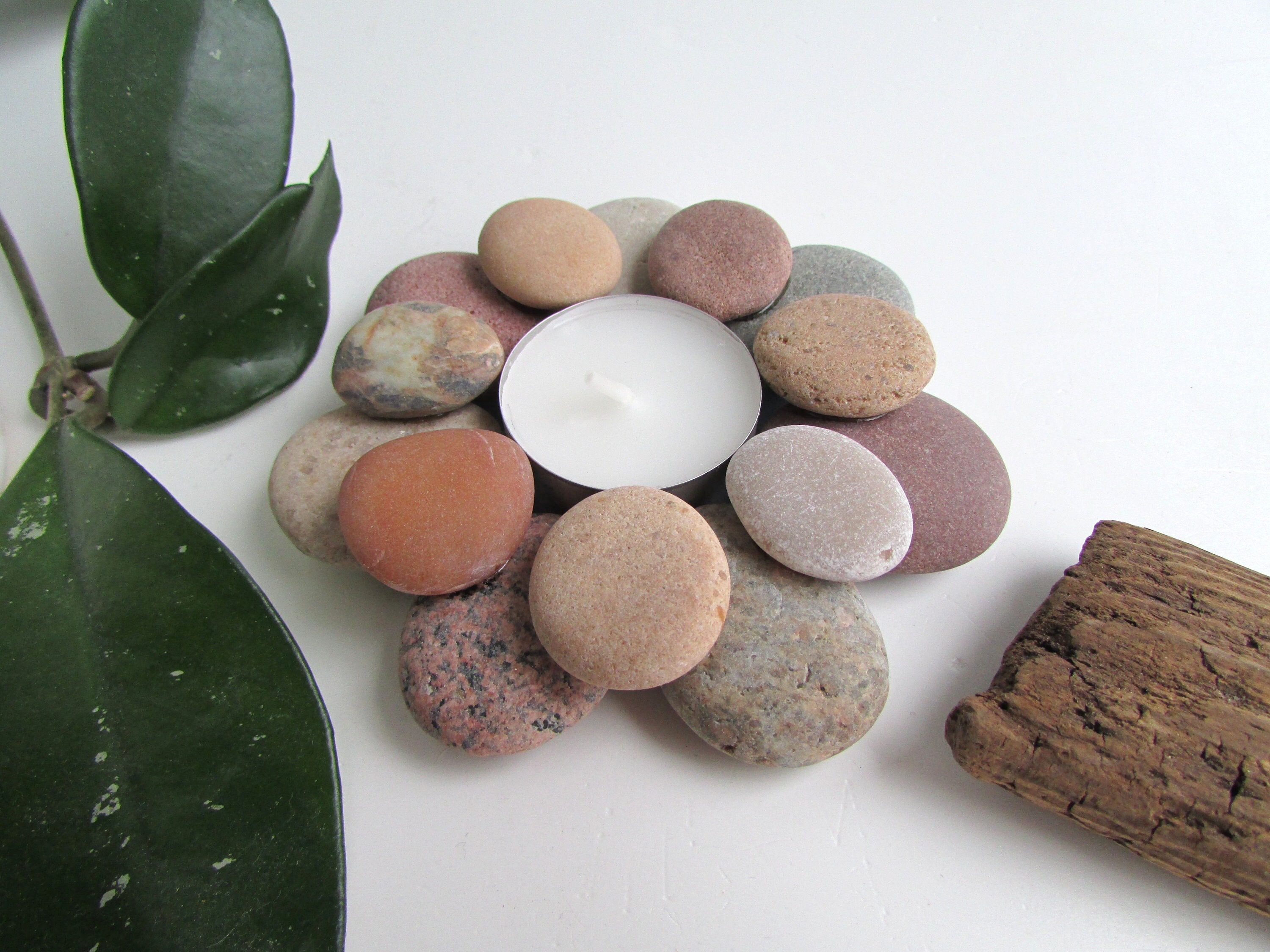 Pebble Art Tealight Holder Stone Candleholder Pebble