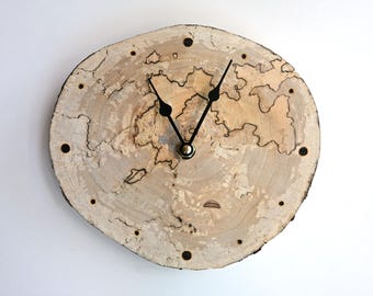 Driftwood Clock 8&quot;, Rustic Wood Slice Clock, Wooden Wall Clock, Rustic Clock, Natural Design Interior Decoration, Coastal Decor