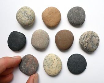 10 Pebble Magnets, Stone Note Magnets, Creative Memo Magnets, Natural Beach Pebble Art Fridge Note Magnet Set, Coastal Memo Board Organising
