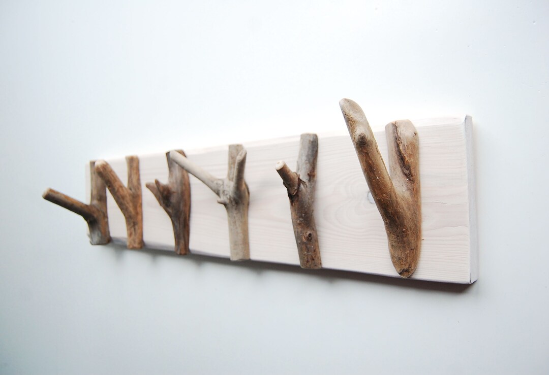 Driftwood Hanging Rack 21.5, Rustic Towel Rack, Wooden Key Holder