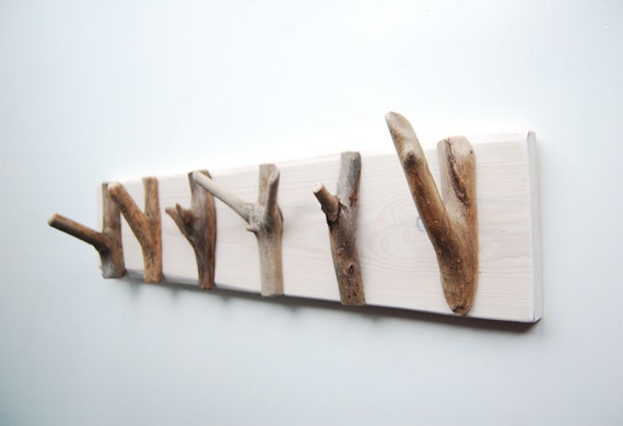 Driftwood Hanging Rack 21.5 Rustic Towel Rack Wooden Key Holder