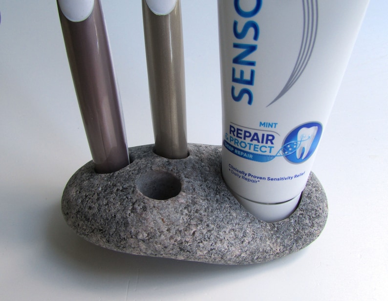 Toothpaste Stone Stone Toothbrush & Toothpaste Holder Stone Toothbrush Stand - Etsy