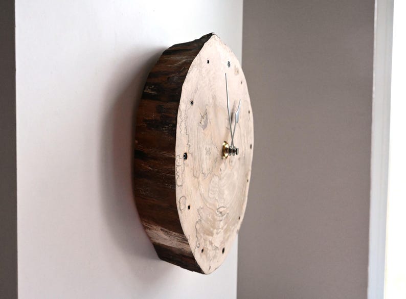 Driftwood Clock 8", Rustic Wood Slice Clock, Wooden Wall Clock, Rustic ...