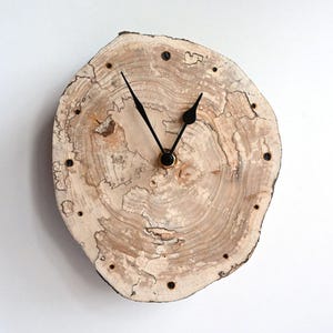 Drijfhoutklok 8", rustieke houten schijf klok, houten wandklok, rustieke klok, natuurlijk design interieurdecoratie, kustdecor