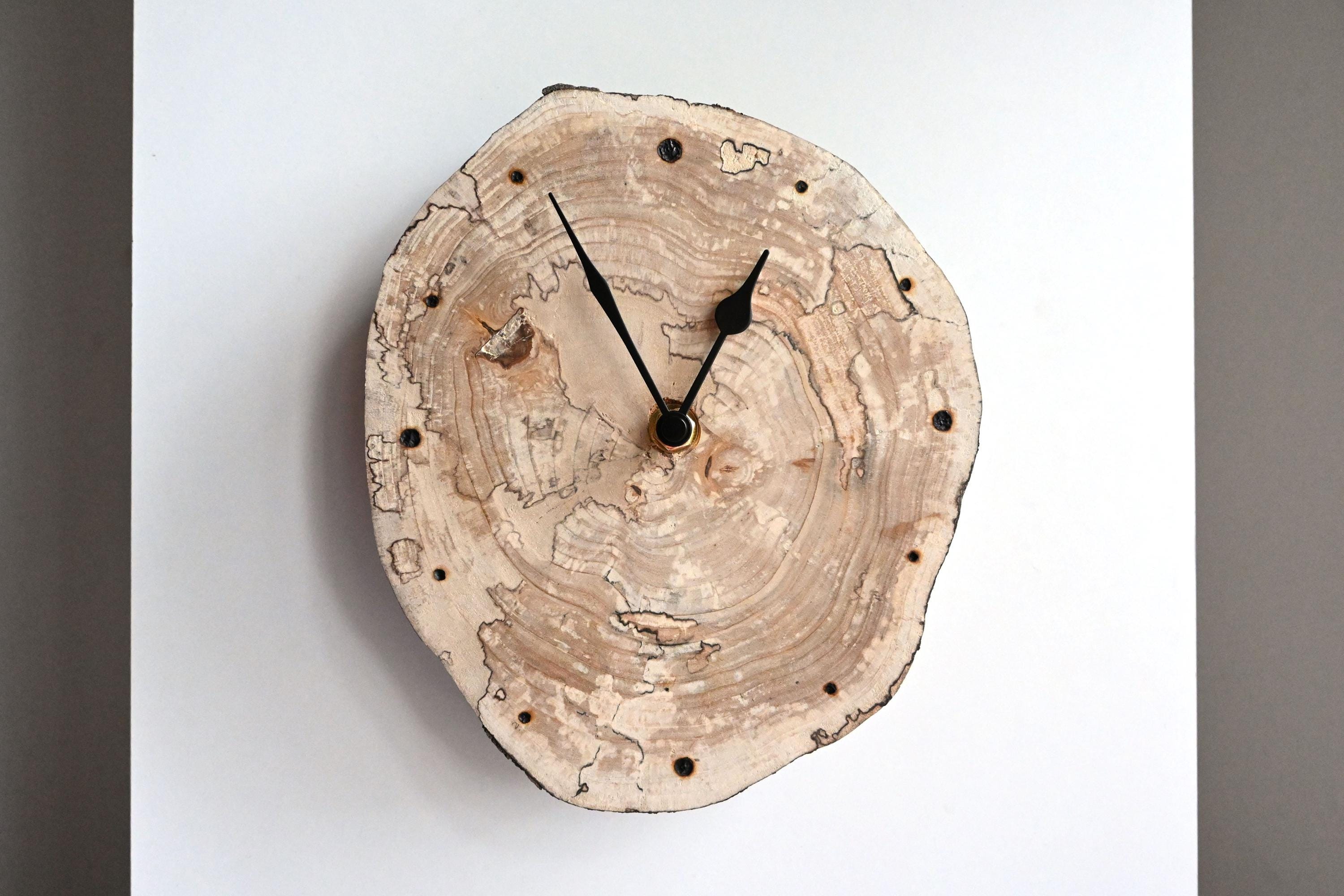 Driftwood Clock 8", Rustic Wood Slice Clock, Wooden Wall Clock, Rustic ...